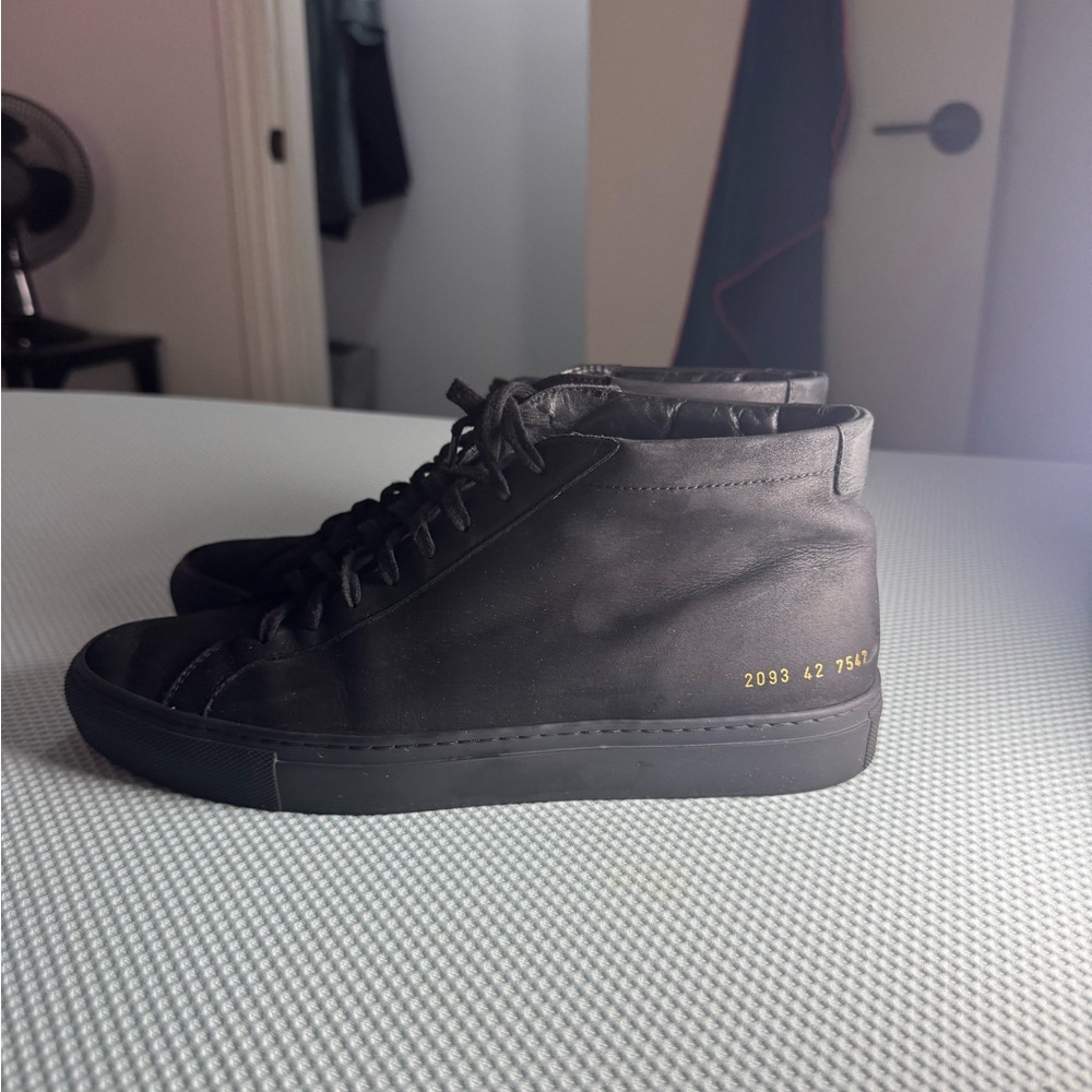 Common Projects Black Achilles Mid Sneakers